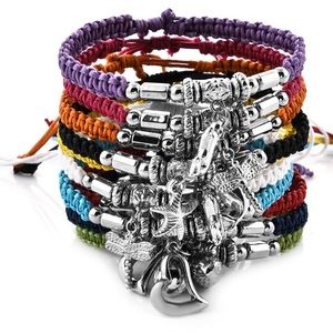 10 Wax Woven Multi Colored Bracelets